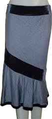 Pollera de modal con franjas de terciopelo